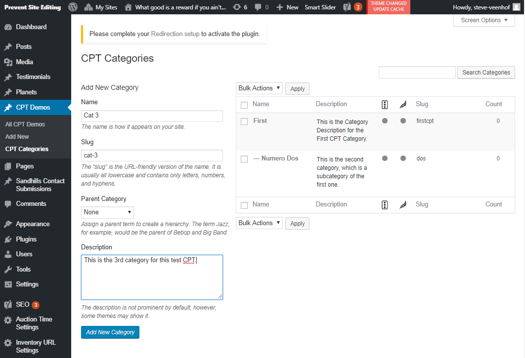 Managing Categories