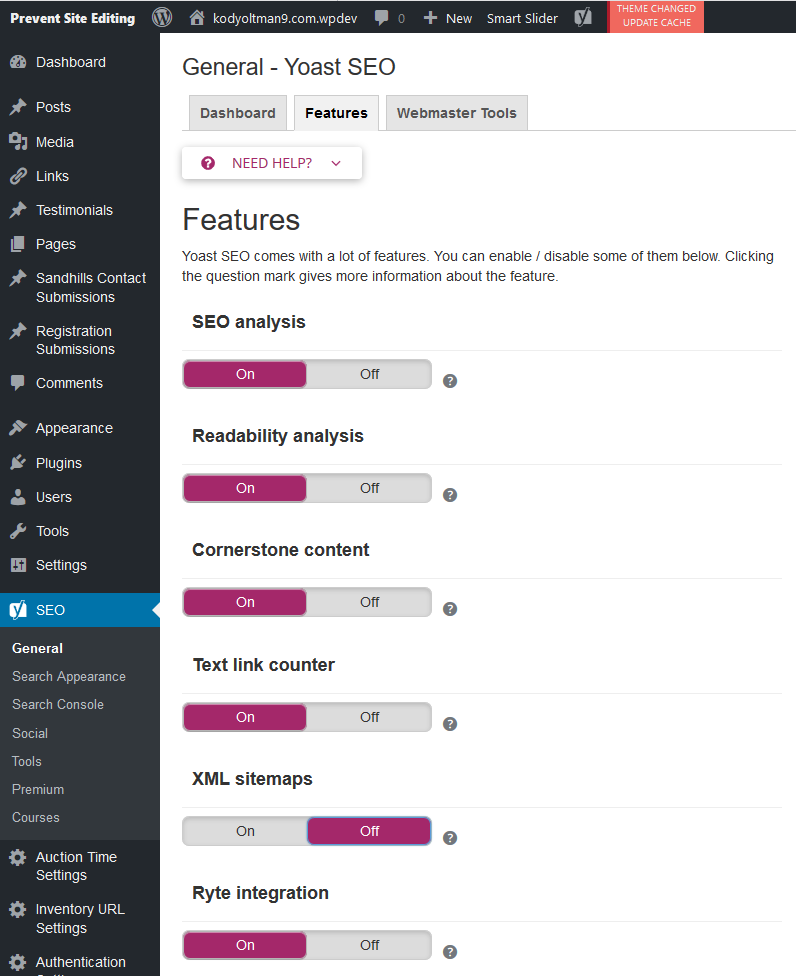 Yoast Dashboard