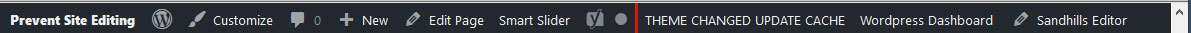 The WordPress edit bar