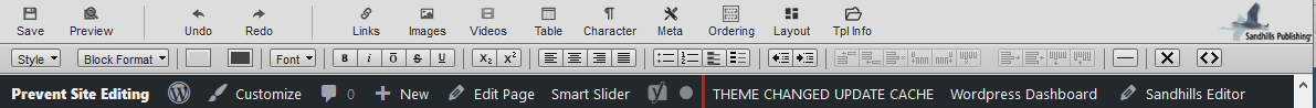 The Sandhills CMS Edit bar