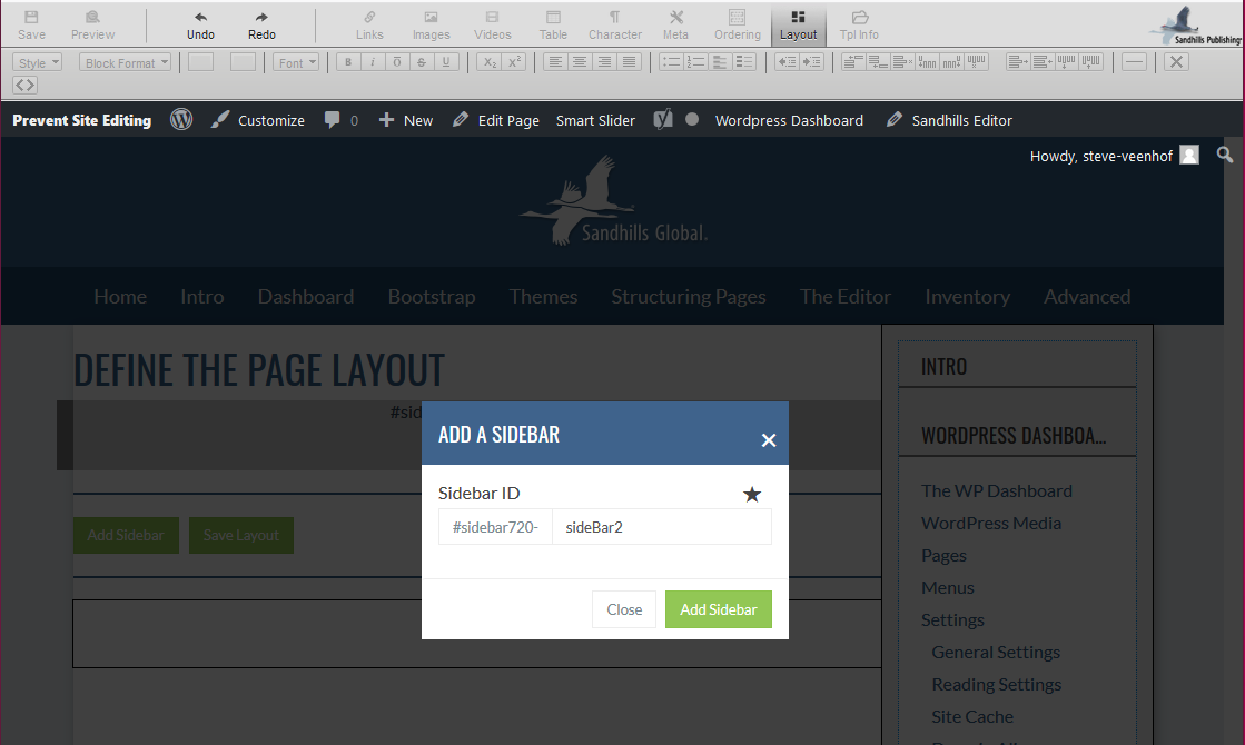 Add Layout Area