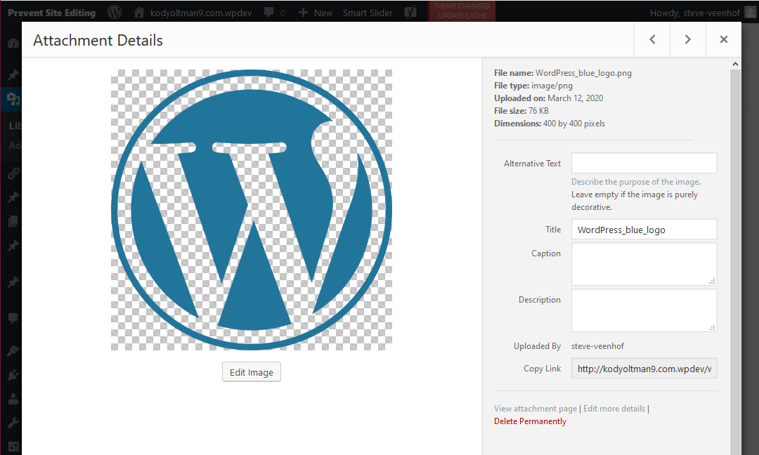 Photo Settings in WordPress