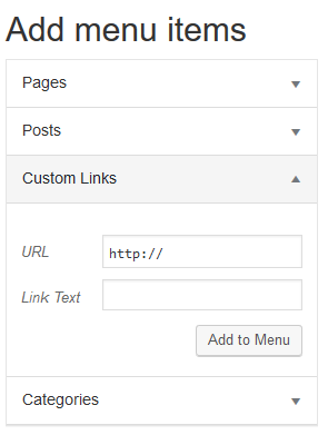 Adding Custom Links