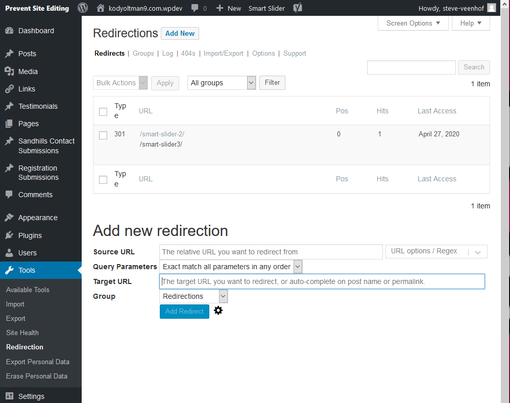 301 redirect window