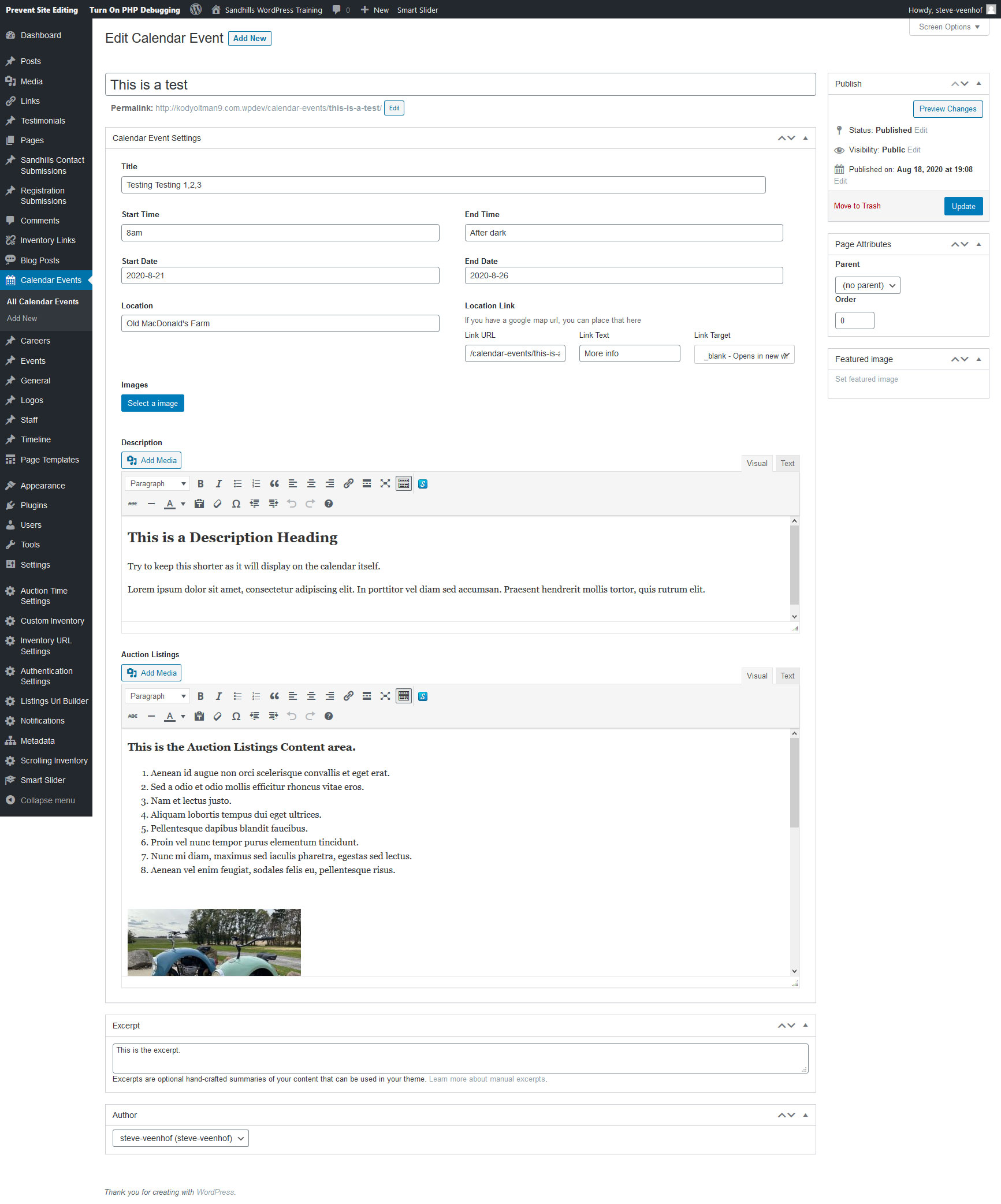 calendar form