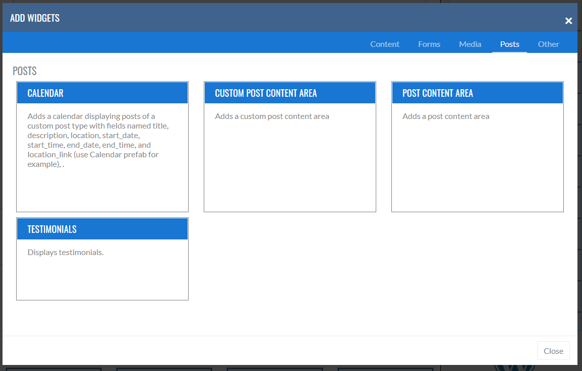 Post widgets