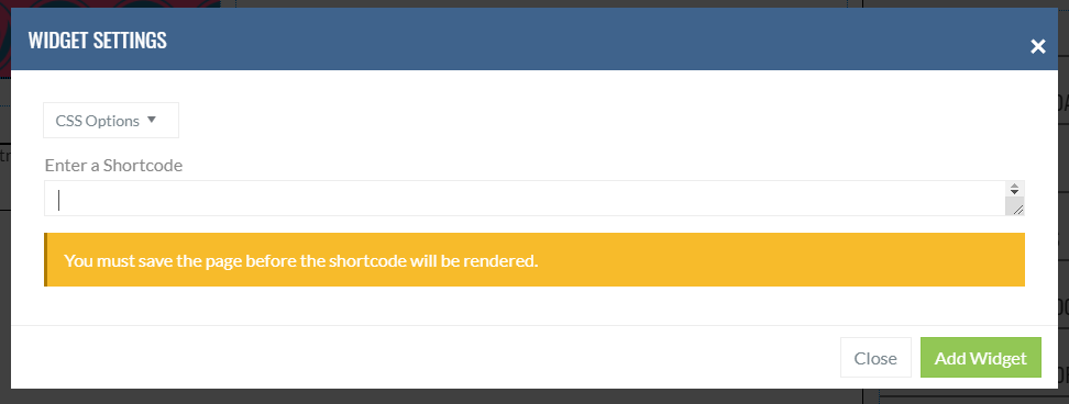 shortcode widget