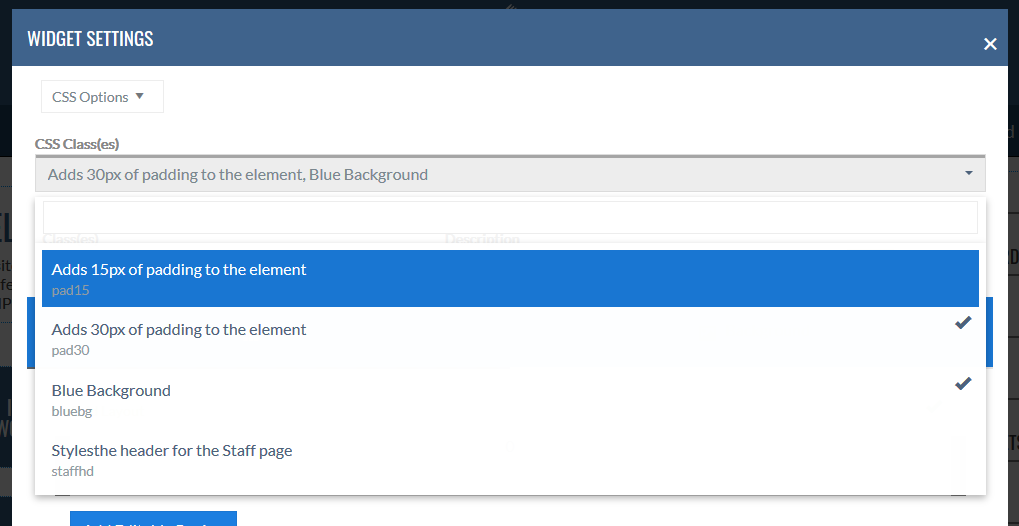 Assigning classes from dropdown menu
