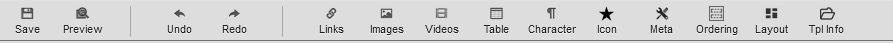 The advanced editing panels of the Sandhills CMS