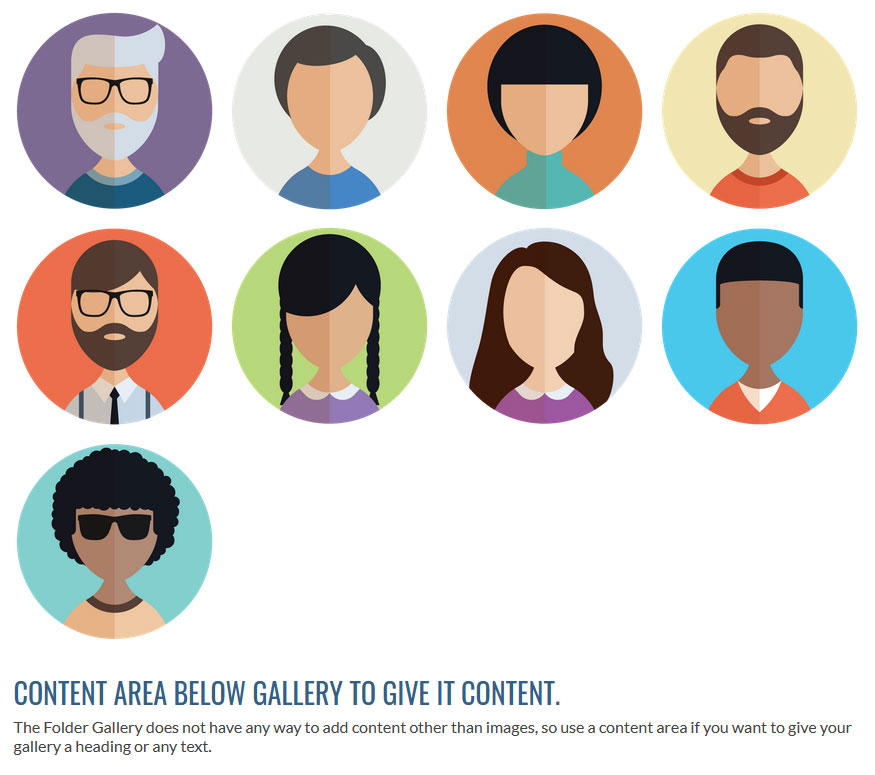 Folder Grid Gallery on a page